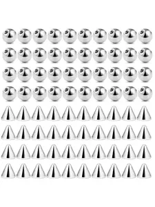 80pcs 16g 3mm 316L Stainless Steel External Threads Replacement Balls Spikes for Body Jewelry Making Supplies Labret Studs Replacement