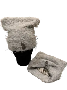 Gray Distressed Beanie - Satin Lined