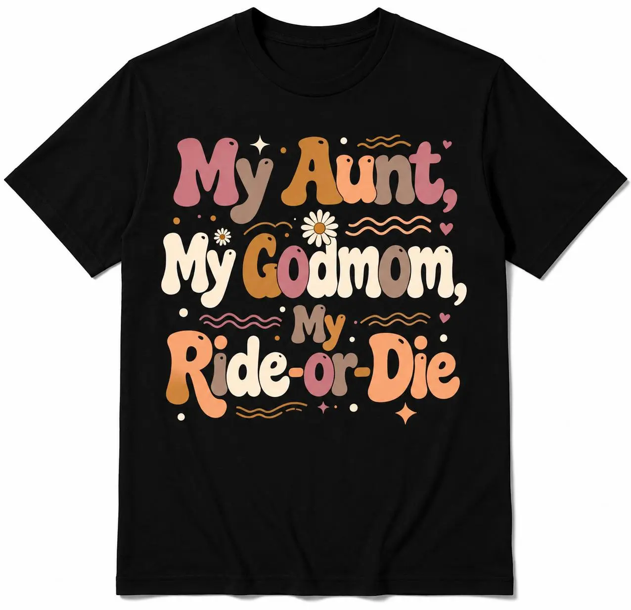 Women's Classic Relaxed Graphic T-Shirt - Lady Streetwear Cotton Top, Short-Sleeve Auntie-Godmother Slogan Tee, Cute Aunt Gift Tshirt