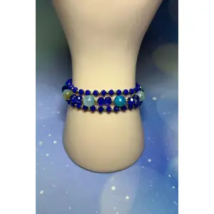 Artisan Gemstone Trio Bracelets, Handmade, Artisan Bracelets, Gold Plated, Unique Gifts, Beaded Stretchable Bracelets Set