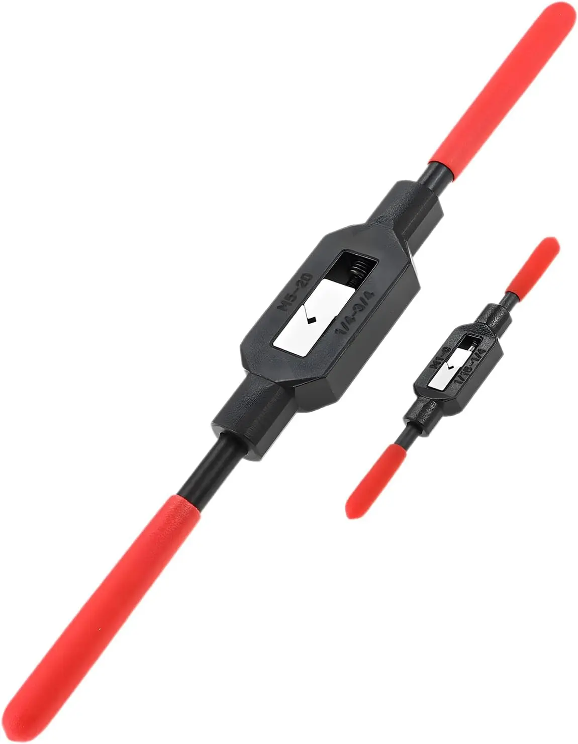 2 Pcs Adjustable Tap Wrench Handle Tap, Reamer Ratcheting Tap Handle Set for Tapping Hand Tool (1/4"-3/4",1/16"-1/4")