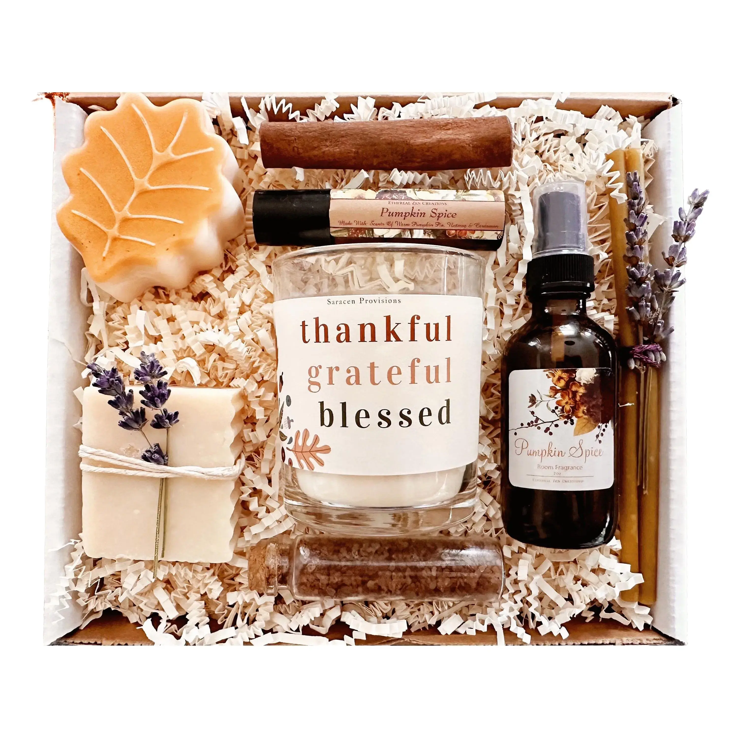 Grateful Thankful Blessed - Giving Thanks And Love Thanksgiving Basket, Thoughtful Hostess Fall Holiday Gift, Customer Appreciation