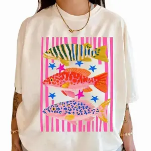 Comfort Colors Colorful Maximalist Tropical Fish Trio T-Shirt