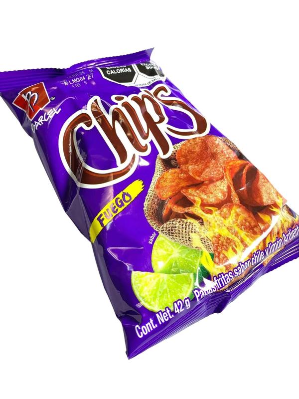 10 - PK BARCEL CHIPS FUEGO, Sabritas Chips, Snack Crispy Crunchy Bite - 52 GRAMS PER BAG - MEXICAN CHIPS - PAPITAS MEXICANAS - SABRITAS MEXICANAS
