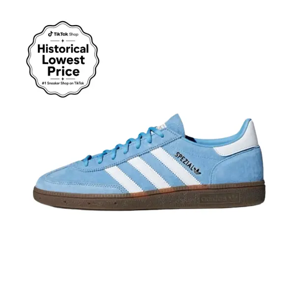 Adidas Handball Spezial Women's Youth Sneakers - Light Blue Cloud White, Daily Walking Sports Shoes, Women's Shoes for Active Use, Sneakers For Women