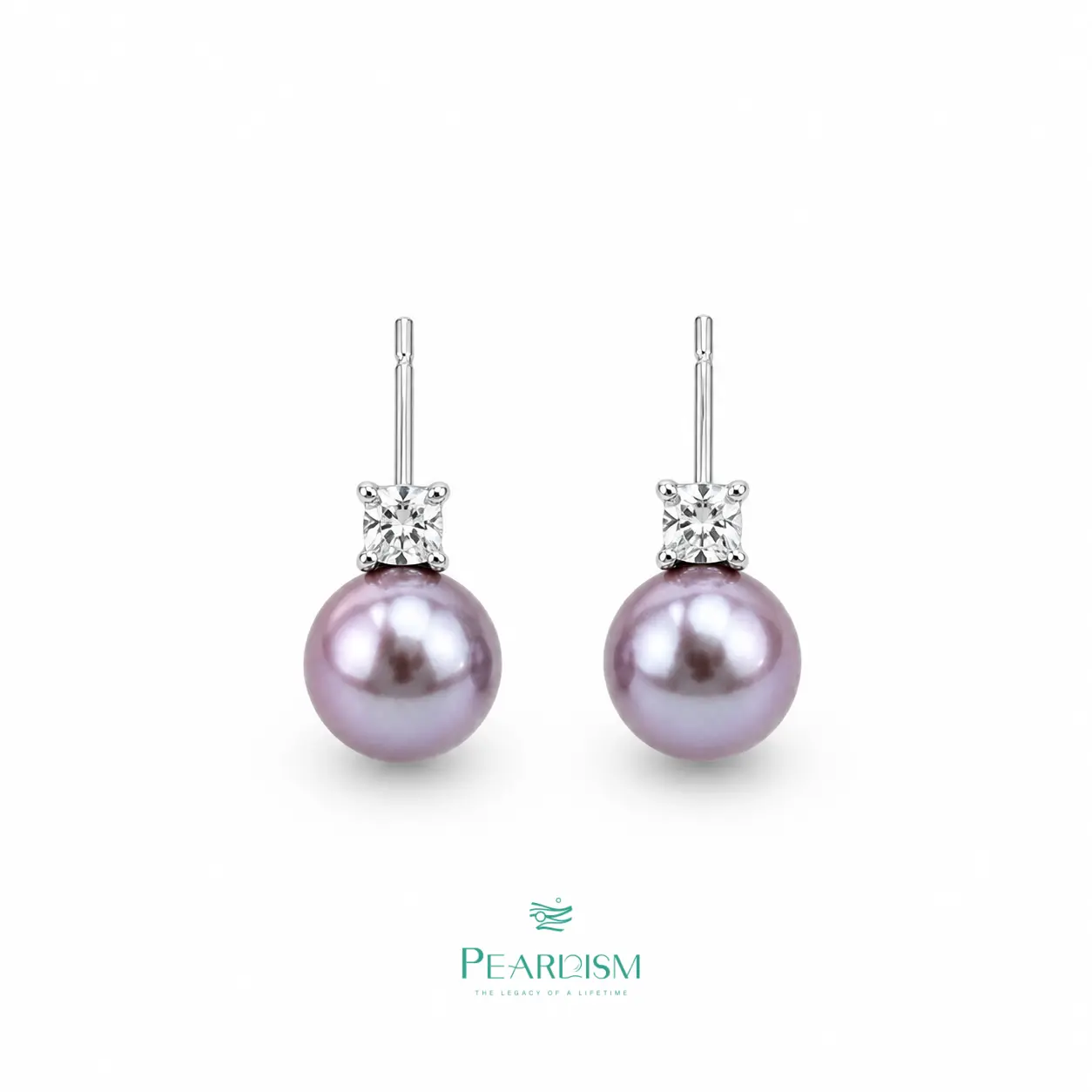 【Live】PEARLISM Dainty Minimalist Everyday Edison Pearl Earrings - 7-8mm Round 925 Sterling Silver-AFEE016