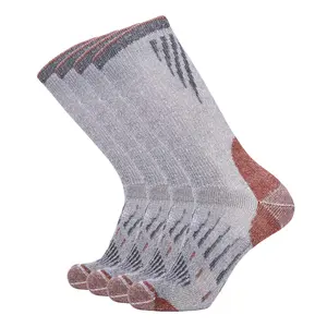 EnerWear Men's Merino Wool Cushion Trail Crew Socks 4P Pack  Outdoor Menswear