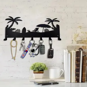 1 pc Beautiful Metal Key Holder 7 Hook Wall Mount Organizer Unique 7 Hook Key Organizer: Metal Wall Organizer for Hallway
