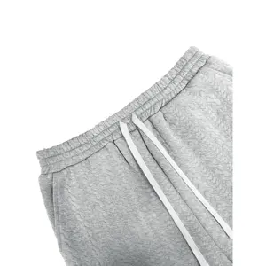 Men's Solid Color Patched Drawstring Waist Pants, Street Fashion Casual Pocket Split Hem Trousers for Daily Wear, Men's Bottoms for Fall & Winter, Casual Streetwear Trousers