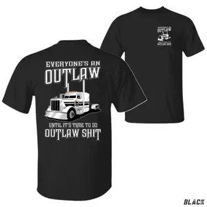 Truck T-Shirt, Bold Peterbilt Design, Outlaw Graphic Shirt, For Truck Enthusiasts, Gift for Truck Drivers & Gearheads, Vintage Truck Style Apparel truck life shirt