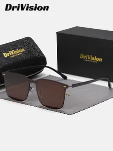 Drivision 1 Piece Unisex Square Polarized Sunglasses, Frameless Design UV400 Classic design, enduring appeal