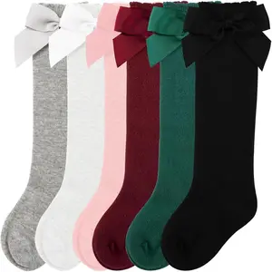 Baby & Toddler Knee High Bow Socks For Girls 6 Pack