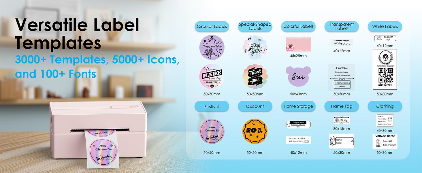 Thermal Label Printer -4x6 Shipping Label Printer for Small Business, Home Use - Compatible with Android, iPhone and Windows