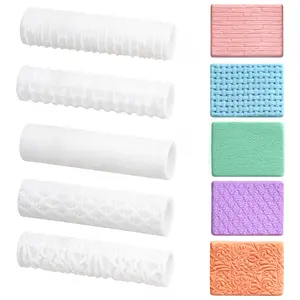 White Polymer Clay Texture Roller for Earring Making - Create Custom Texture Sheets, Compatible with 5 Small Clay Cutters - Ideal for Fall Crafting and Holiday DIY Projects