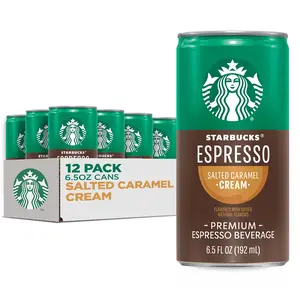 Starbucks Doubleshot Salted Caramel 6.5 Ounce 12 Count Premium Espresso Beverage Iced Coffee Cans Rich Bold Creamy Flavor 140 Calories Per Serving