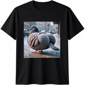 funny brainrot pigeon with level gen z meme pigeon T-Shirt Casual Crewneck