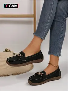 New Casual Fashion Flat Women's Shoes Versatile Comfortable Slip-On Women's Shoes Daily Commuting Women's Shoes Round Toe Flats