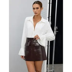 Pleated Bell Sleeve Shirt