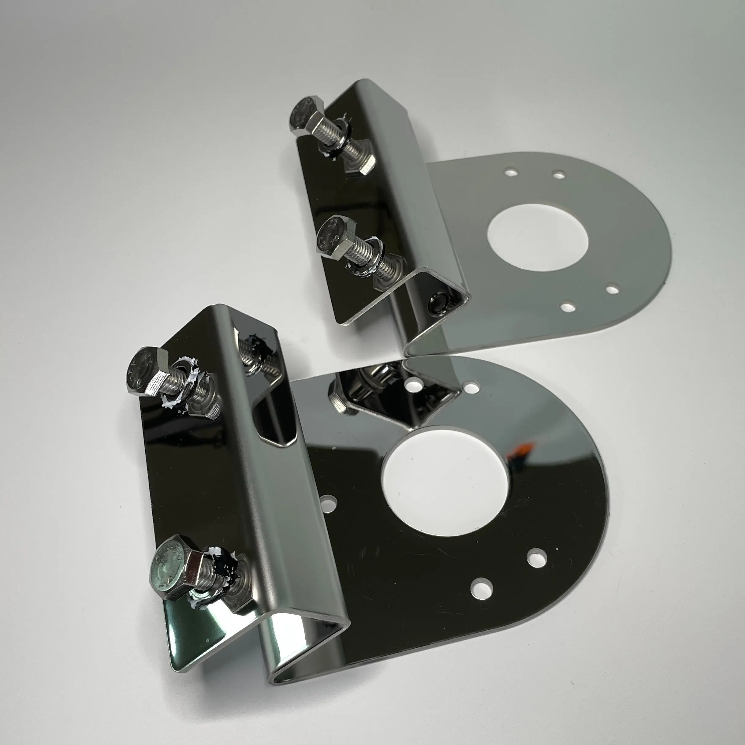45-Degree Clamp Mounts for Watermelon Lights - 2Pcs Stainless Steel Under Glow Brackets, No-Drill Design for Trucks & RVs