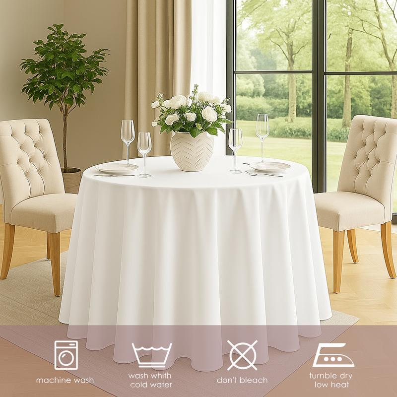 Craft And Party 10 Pack 90" Round Premium Tablecloth, Wrinkle Round Table Clothes, Washable Polyester Table Clothes Cover for Kitchen Dining, Wedding Birthday Party, Buffet Restaurant, Banquet
