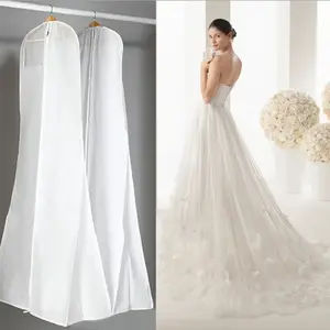 New Arrival Wedding Dress Cover Bags Dust Cover Zipper Gown Dustproof Cover Storage Bag Foldable Garment Clothes Case