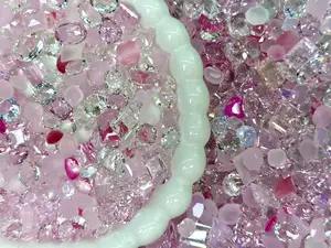 Pink Aura Mixed Pointed Back Crystal Glass Rhinestones for Nails Arts and DIY