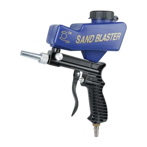 Heavy-Duty Gravity-Feed Pneumatic Sand Blaster Set, Automotive Power Rust Removal Tool with Consistent Supply of Blasting Media, Adjustable Blasting Flow & Accessories for Car Body Repair, High-Quality Results