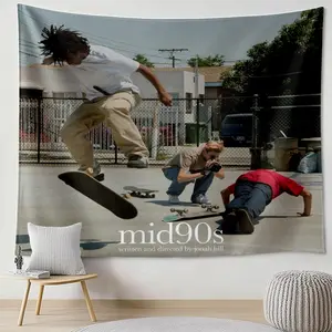MID 90S Backdrop Retro Aesthetic Tapestry Wall Hanging, Vintage Photography Background, Polyester Wall Decor for Bedroom, Gaming Room, Lounge Area, Studio, Party Decor