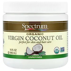 Spectrum Essentials Organic Virgin Coconut Oil, Unrefined , 15 fl oz (443 ml)