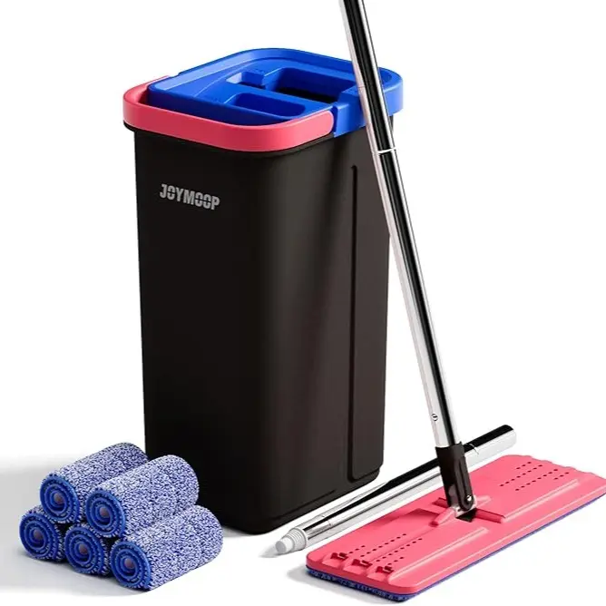 60'' black & pink mop with 5 pads