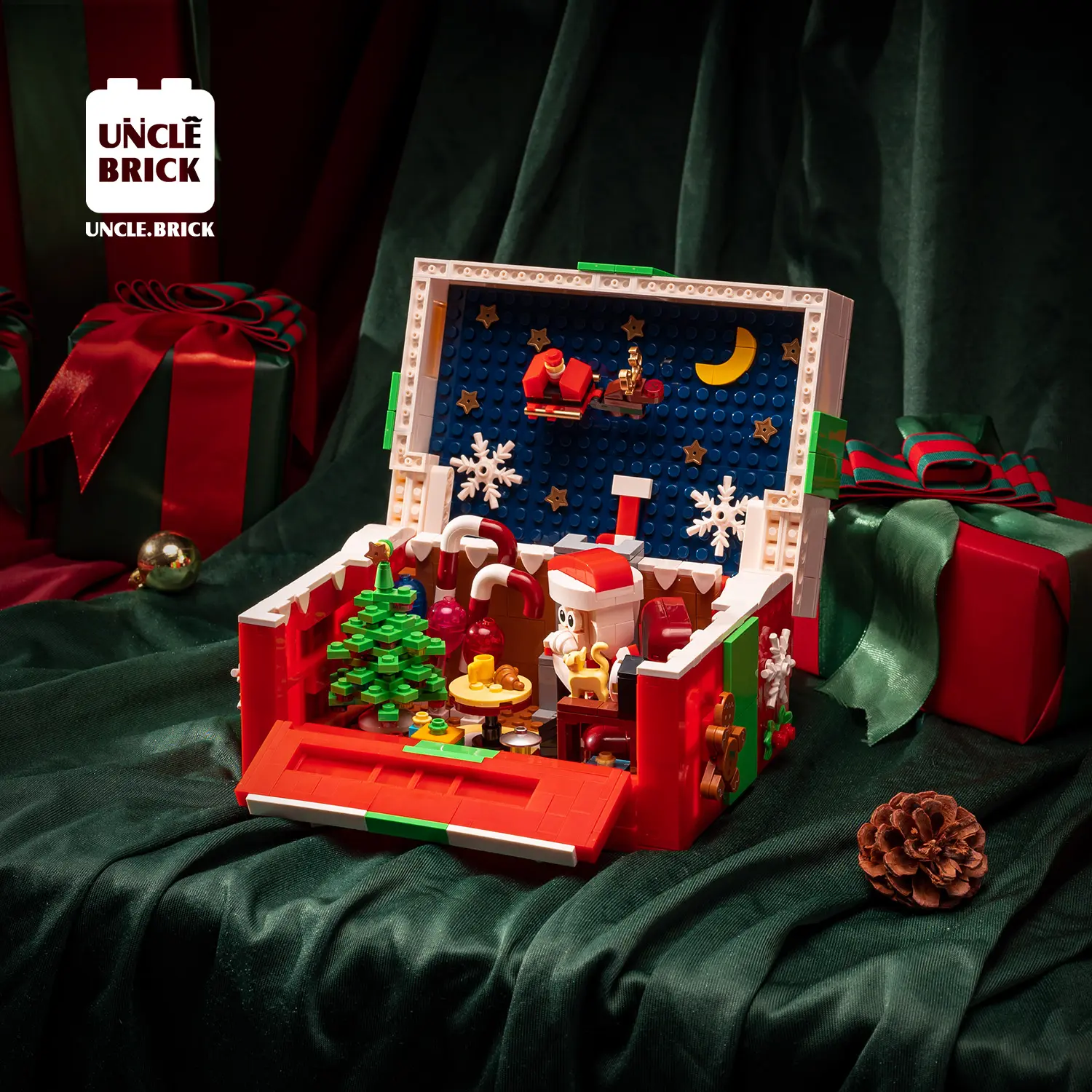Building Blocks Advent Calendar Set - Xmas Surprise Blind Box with Santa Claus, Nutcracker, Tree Decor Bricks, Indoor Home Festival Decoration, Holiday Gift for Adults