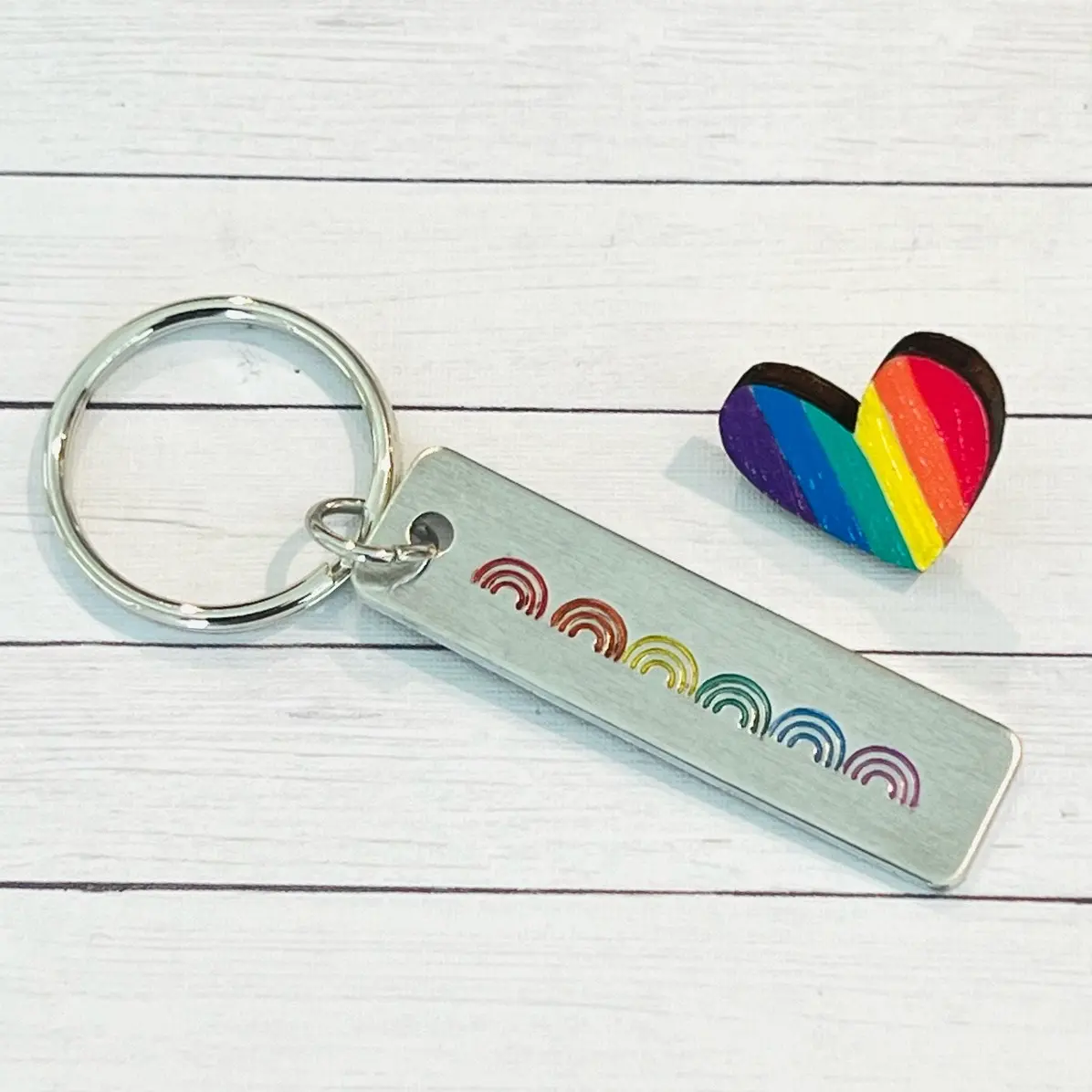 Pride Pin and Keychain Set