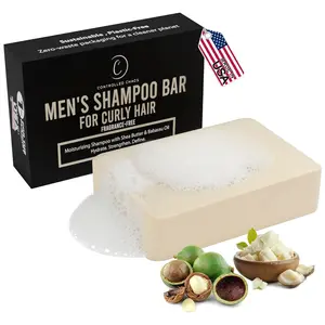 Shampoo Bar for Men Scalp and Hair Wash for Short hair No scent No plastic - Made In USA