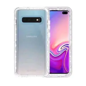 For Galaxy S10 + Plus - Heavy Duty Defender Transparent Case -CLEAR