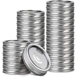 48 count Rust-Proof Wide Mouth Mason Jar Lids and Rings, Canning Lids with Bands Wide Mouth for Ball or Kerr, Large Mouth Mason Jars lid