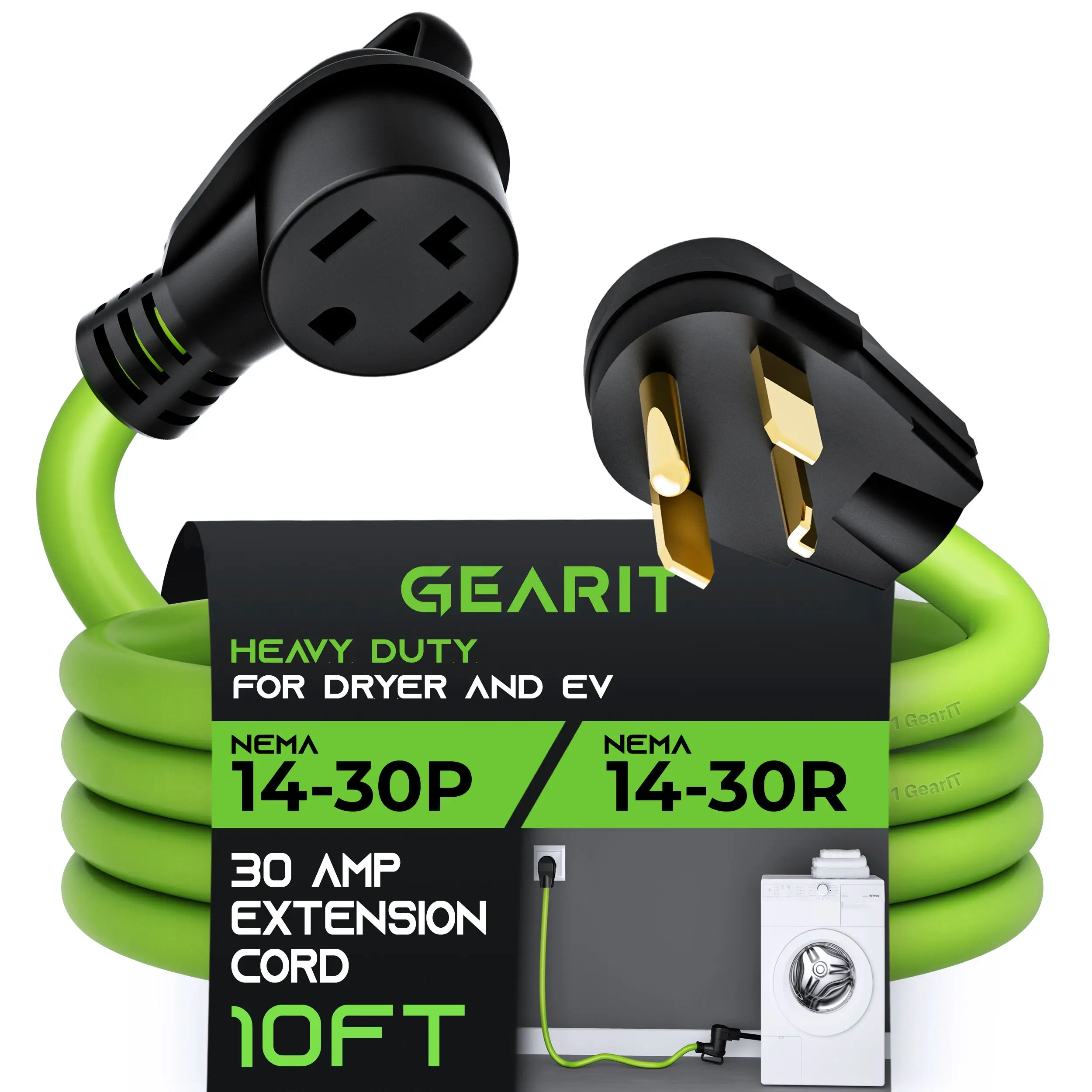 30-Amp 10/4 AWG NEMA 14-30P to 14-30R STW EV Power Cable 30-Amp 10/4 AWG NEMA 14-30P to 14-30R STW EV Power Cable