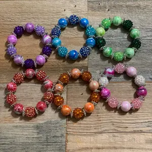 Kids Beaded Stretch Bracelet with Elastic String - Lightweight Acrylic Beads for Comfortable Everyday Wear - One Size Fits Most Design - Fun & Stylish Accessory for Children