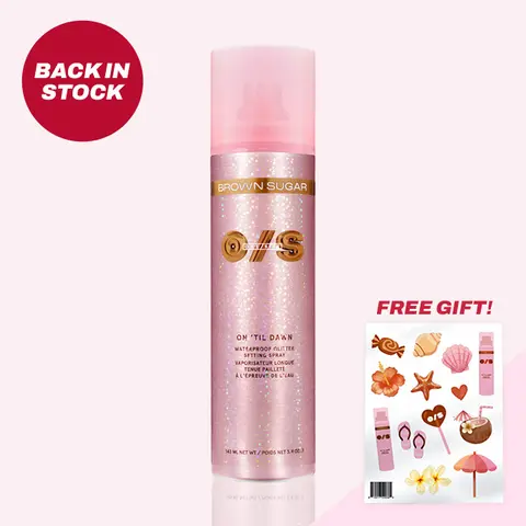 On ‘Til Dawn Brown Sugar Waterproof Glitter Setting Spray