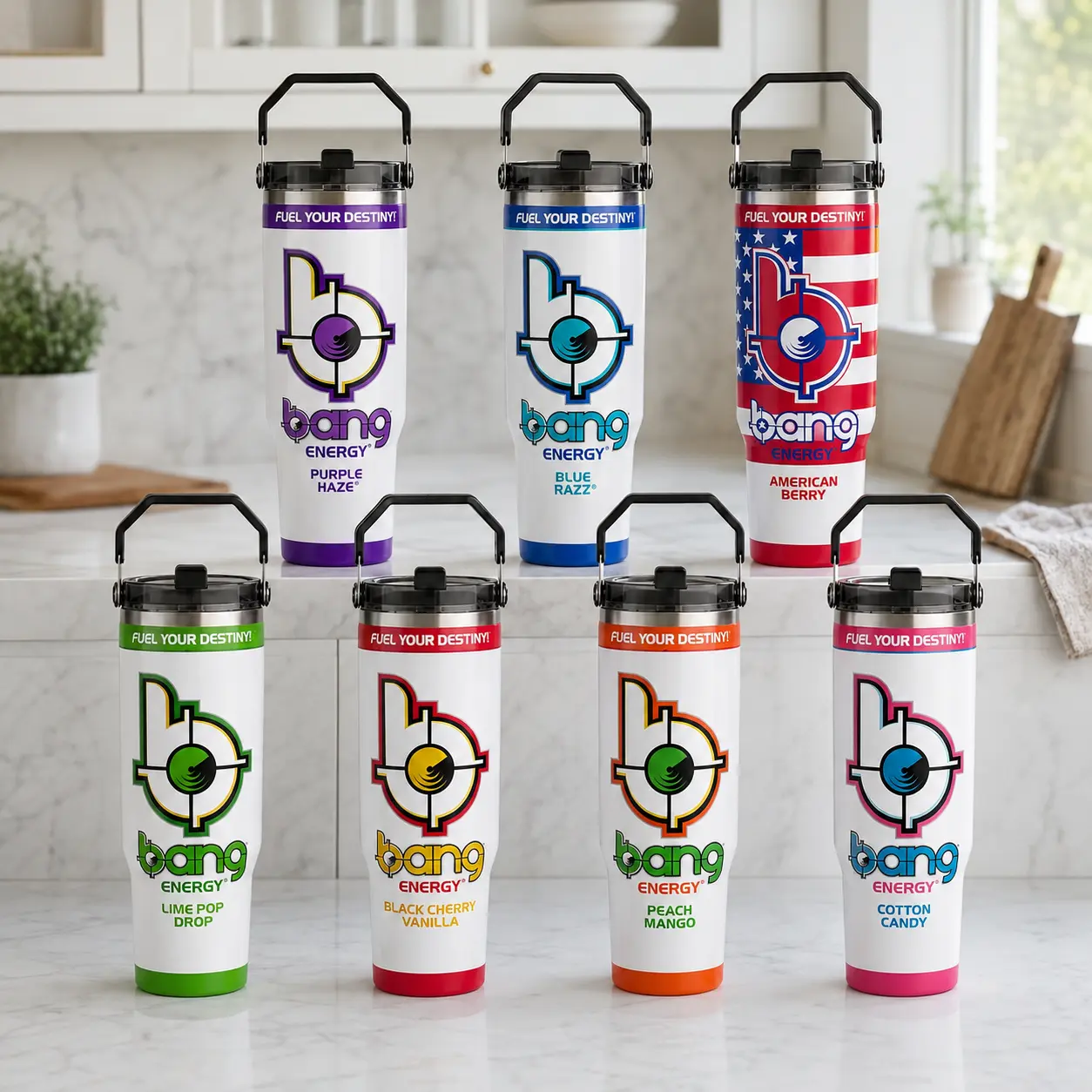 Bang & Energy Drink 40oz/ 20oz/ 30oz Skinny Tumbler | Handmade Sublimation Tumbler | Stainless Steel Travel Cup | Gift for Energy Drink Fans