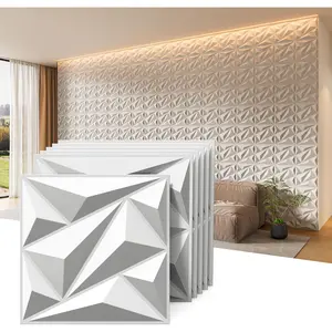 3D Wall Panels, 33 Pack 32.Sq.Ft Modern  Design Accent Wall Decor Panels for  Room, TV Background, Bedroom, Hotel and Office -12"x12" (White)