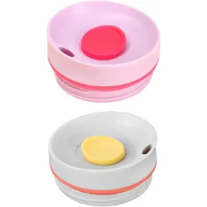 2Pack Tumbler Replacement Slider Lid Compatible for  SmoothSip 20oz 12oz, Leakproof Accessories Top Cover Compatible with  SmoothSip Slider 12oz 20oz Coffee Tumbler (White with )