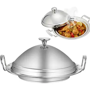 Stainless Steel Large Moroccan Tagine Pot 11" Tagine Cooking Pot with Cone-Shaped Lid 2 Handles Moroccan Tajine Casserole