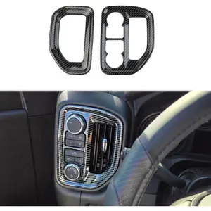 Carbon Fiber Dashboard Side Air Vent AC Outlet Trim For 2019-2025 Chevy Silverado 1500/Sierra 1500 For 2020-2025 Sierra/Silverado 2500 3500 HD(two knob)