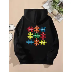Autism Awareness Hoodie for Women - Everyone Communicates Differently Long Sleeve Hooded - Autism Advocate Graphic Print Hoodie for Her