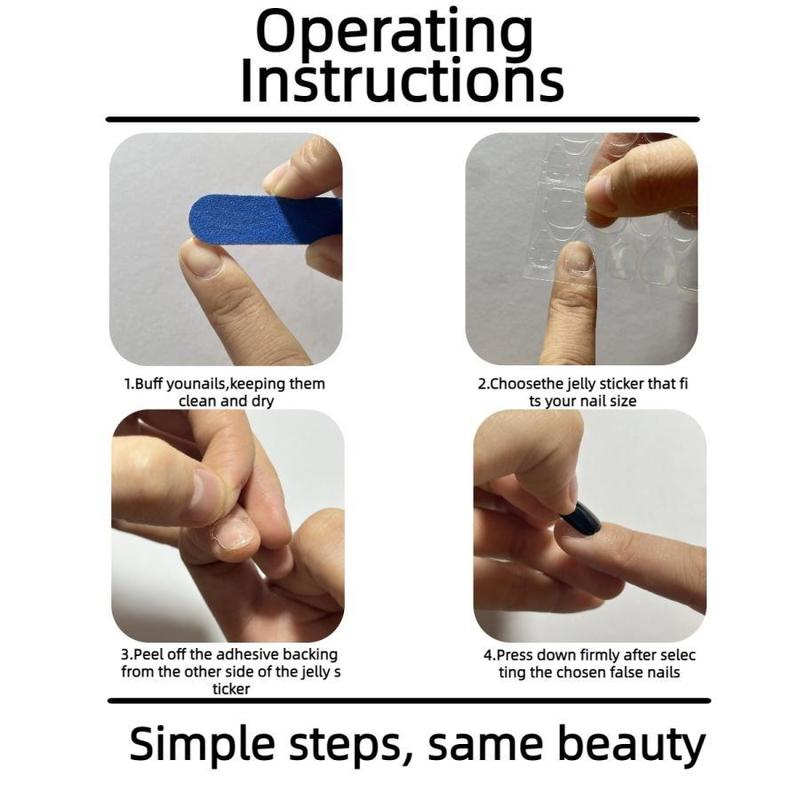 Bow Decor Fake Nails with Nail File & Tape, 24pcs Duckbill Shaped False Nails for Women & Girls DIY Nail Art, Effortless Pressed on Nails Manicure Set, Acrylic Nails, Icy Blue, Rhinestone Bow Decorated