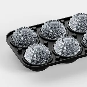 Large Diamond Ice Cube Maker – 6 Grid Silicone Mold for Whiskey & Beverages