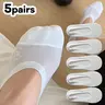Women's 5-Pair Basic Invisible Plain No Show Socks - Casual Exercise Underwear for Women, Lightweight Minimalist, Breathable Mesh Airflow, Silicone Grip No-Slip Elastic Low Cut, Thin Flat Boat Liners, Hand Wash Only, Fits Most Foot Sizes
