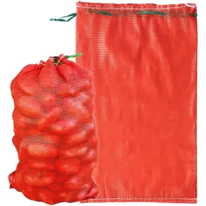Mesh Produce Bags 60 lbs  Onion Sacks Vegetable Storage Bags Washable Net Bag 21" x 32" for Onion Potato Firewood Crawfish, Pack of 10