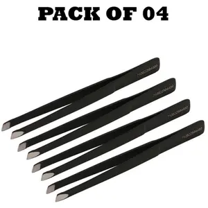 Forgica Professional Stainless Steel Black Tweezers