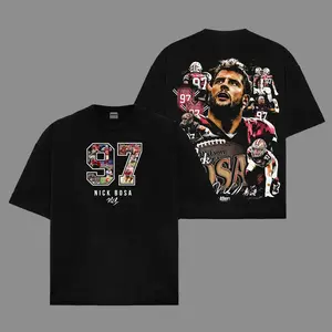 Nick Bosa Unisex Oversized Cotton T-Shirt, The Niner T-Shirt ,The Smaller Bear Shirt The Fan's Kit, Sunday Football Outfit, Football Kit , Football Graphic Tee, Vintage Football Shirt, Game Day T Shirt